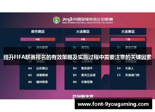 提升FIFA联赛排名的有效策略及实施过程中需要注意的关键因素